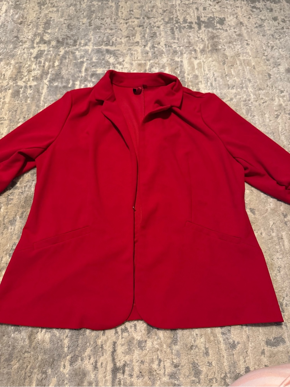 Women’s Red Open-Front Blazer Jacket